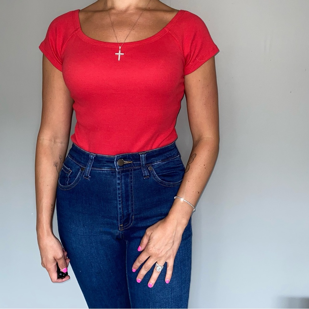 Bright Red Bodysuit Teeshirt